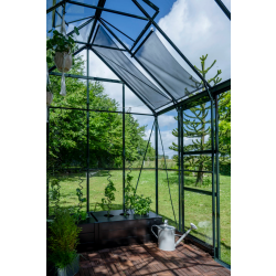 HALLS szklarnia ogrodowa ICON PLANTHOUSE 6 (7,3 m2; 1,93 x 3,79 m) czarna, szkło hartowane + baza